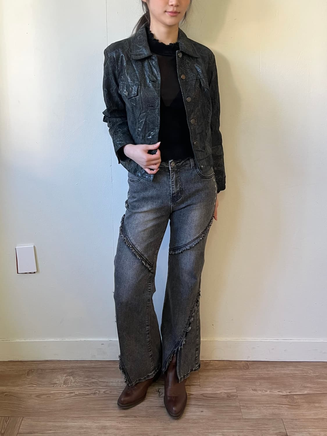 Japan Vtg 피그 스킨 트러커 자켓 상품이미지5