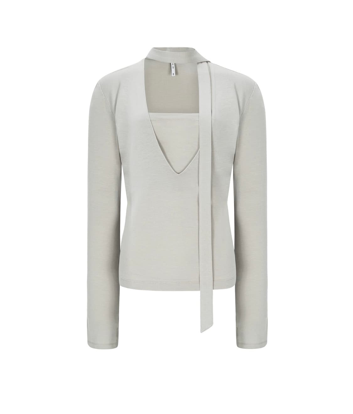 보헤미안서울 TIE DEEP V-NECK TOP, BEIGE 상품이미지2