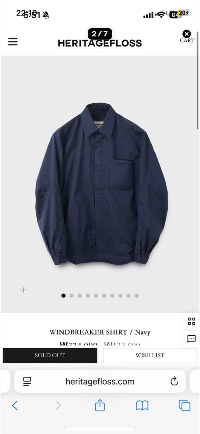 헤리티지플로스 윈드브레이커 셔츠 L 상품이미지1