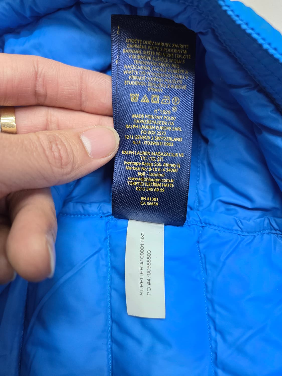 폴로 랄프로렌 블루 경량 패딩 조끼 상품이미지3