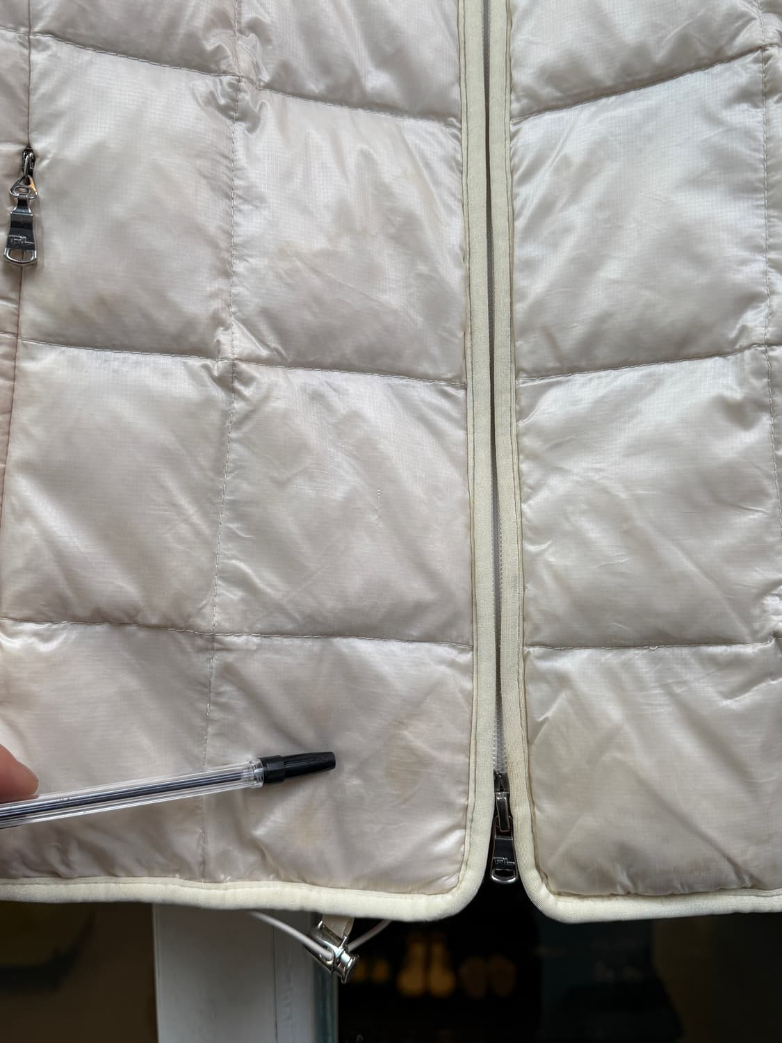 Ralph Lauren 아이보리 다운 숏 나일론 패딩 S 상품이미지6