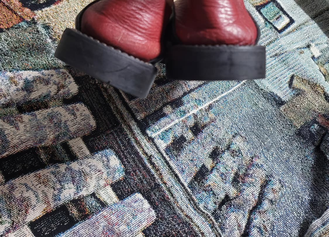 요지 야마모토 블랙 레더 플랫슈즈 상품이미지7