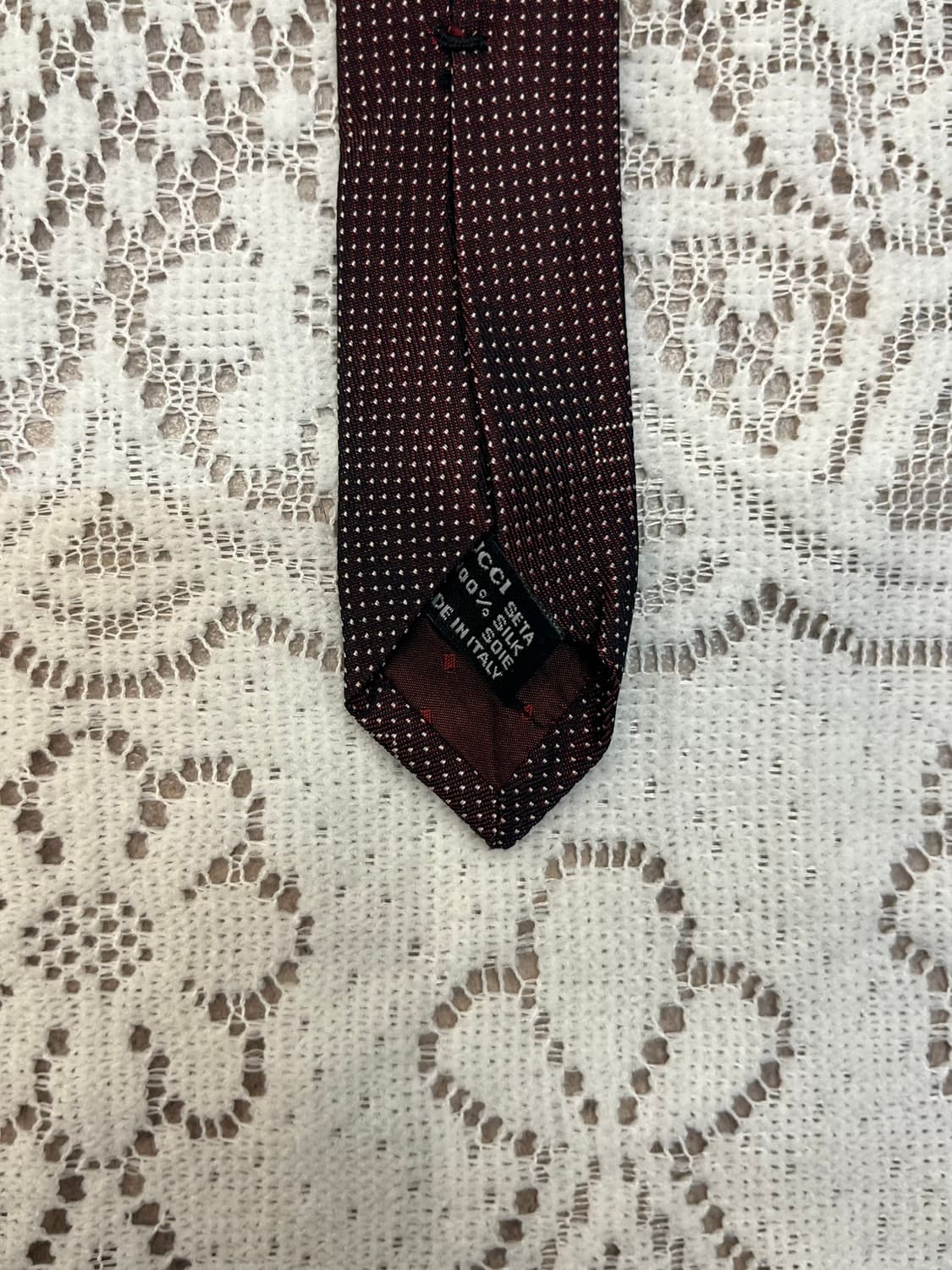 구찌 도트 넥타이 버건디 #csz3131 상품이미지3
