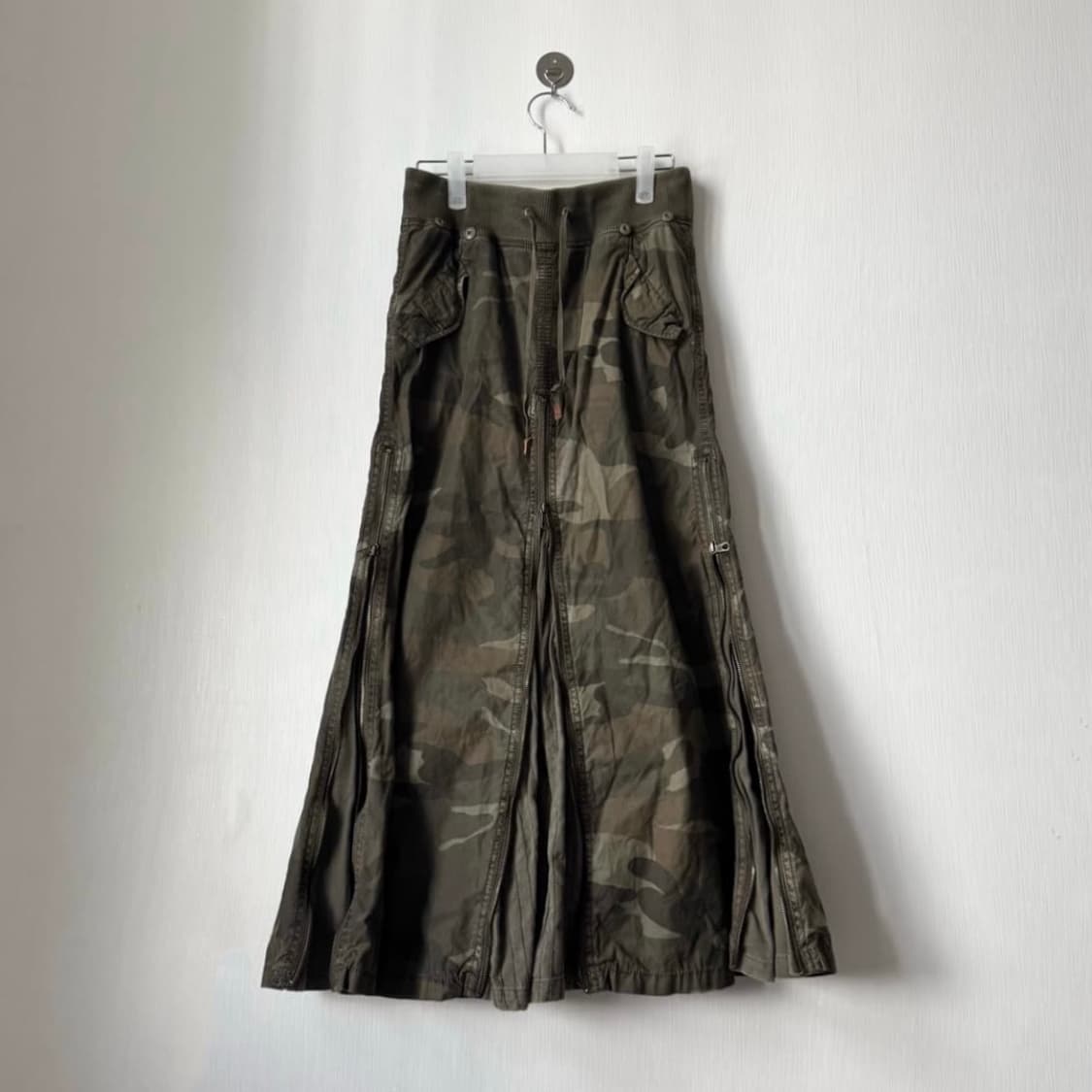 LGB goa 00‘s 카모 지퍼 롱스커트 치마 아카이브 y2k 갸루 상품이미지1
