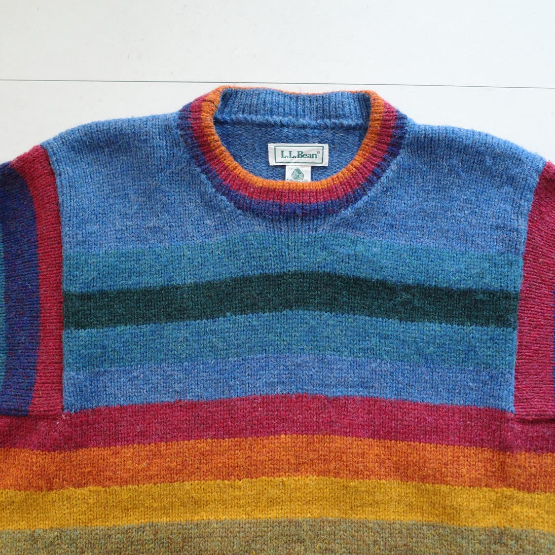 90s 엘엘빈 에스닉 나바호 아즈텍 아일랜드제 울 100% 니트 L 상품이미지2