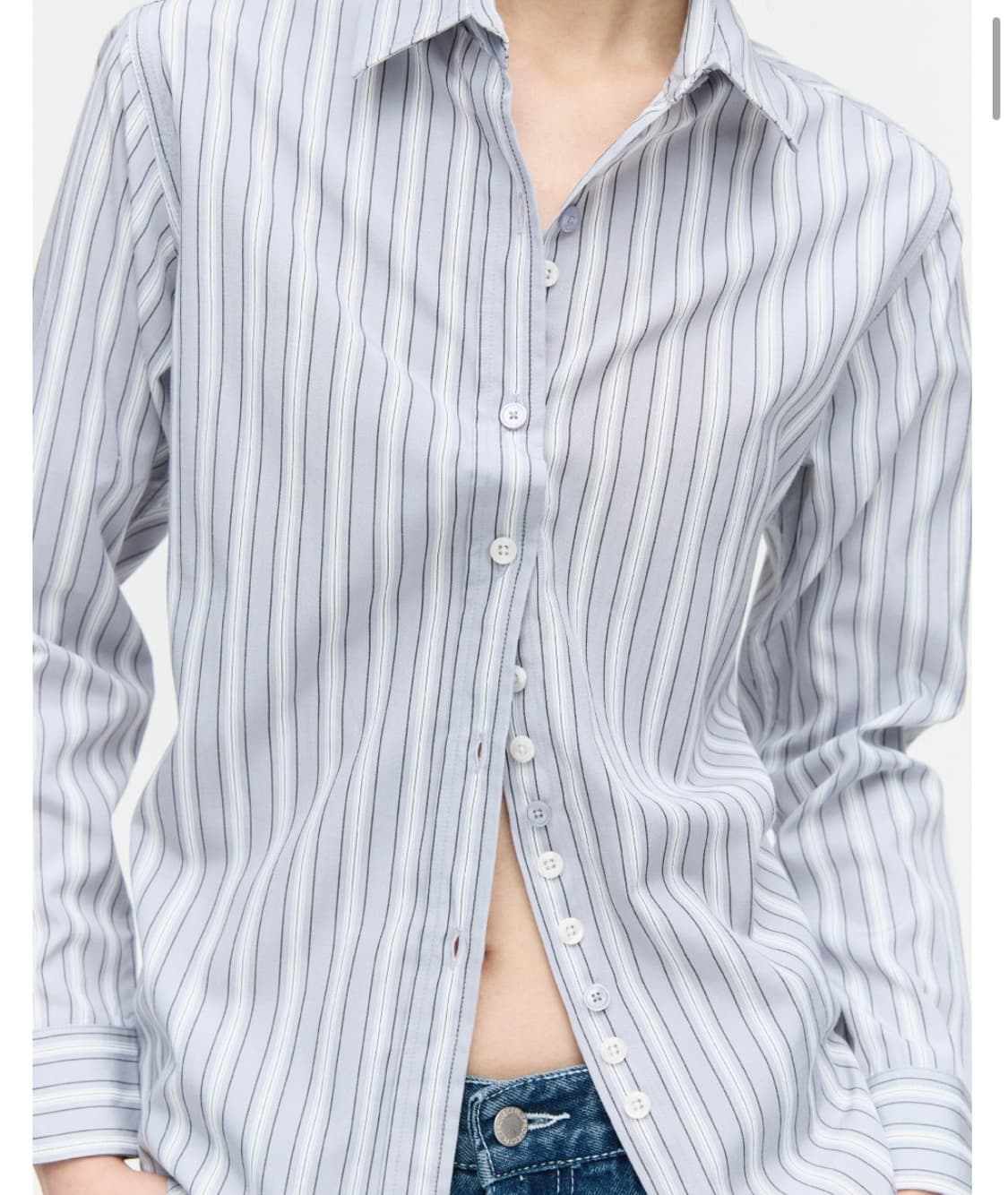 plzproject 플리즈프로젝트 버튼 스트라이프 셔츠, 그레이 상품이미지2