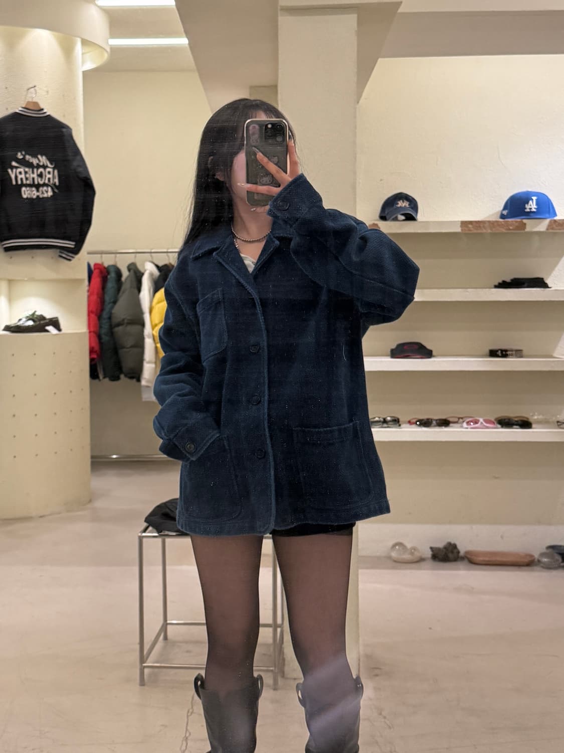 어센틱 핸드크래프트 워크 자켓 네이비 U897 상품이미지3