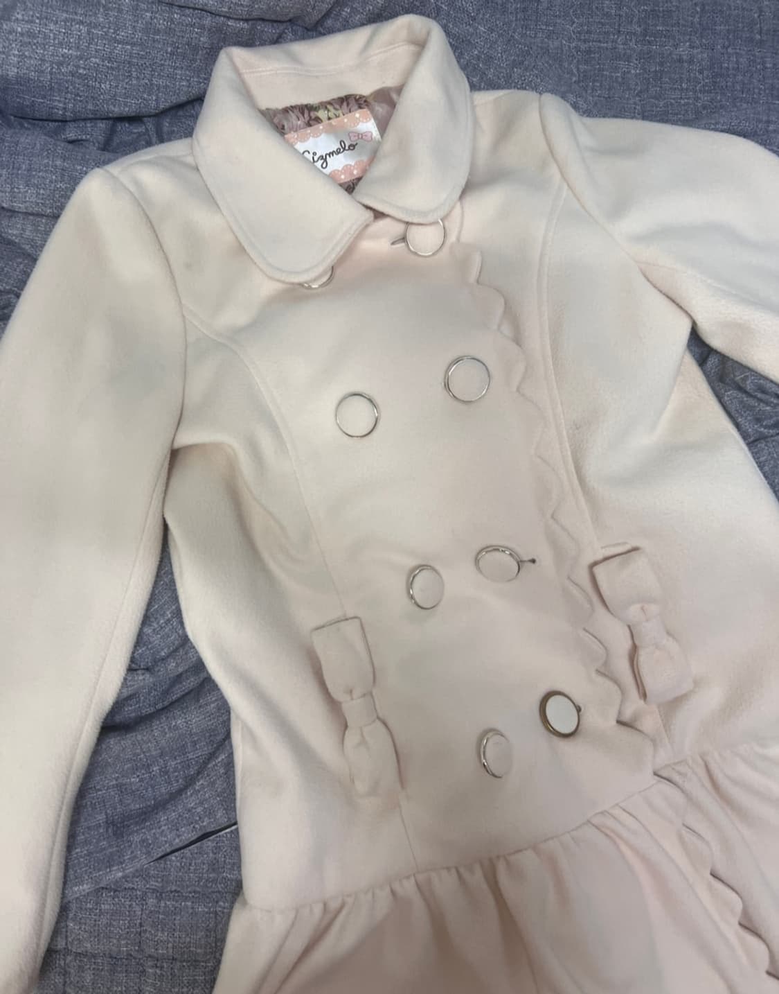 리즈멜로 리즈리사 히메갸루 리본 아이보리 코트 상품이미지2