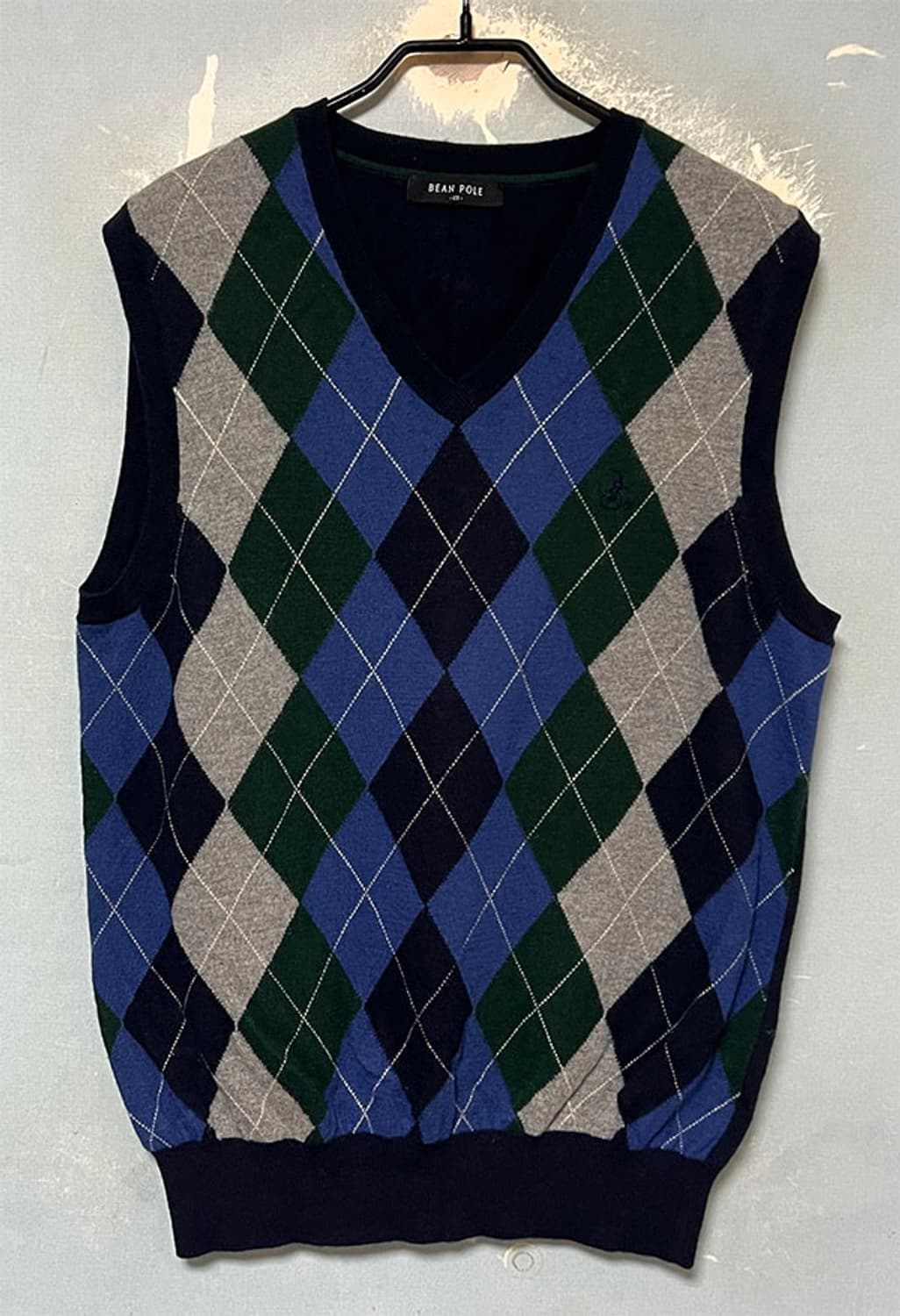 빈폴 남자 아가일 니트조끼 추동 울 L 100 상품이미지1