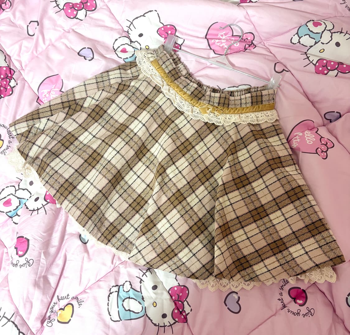 리즈리사 아가일 큐롯 스커트 상품이미지1