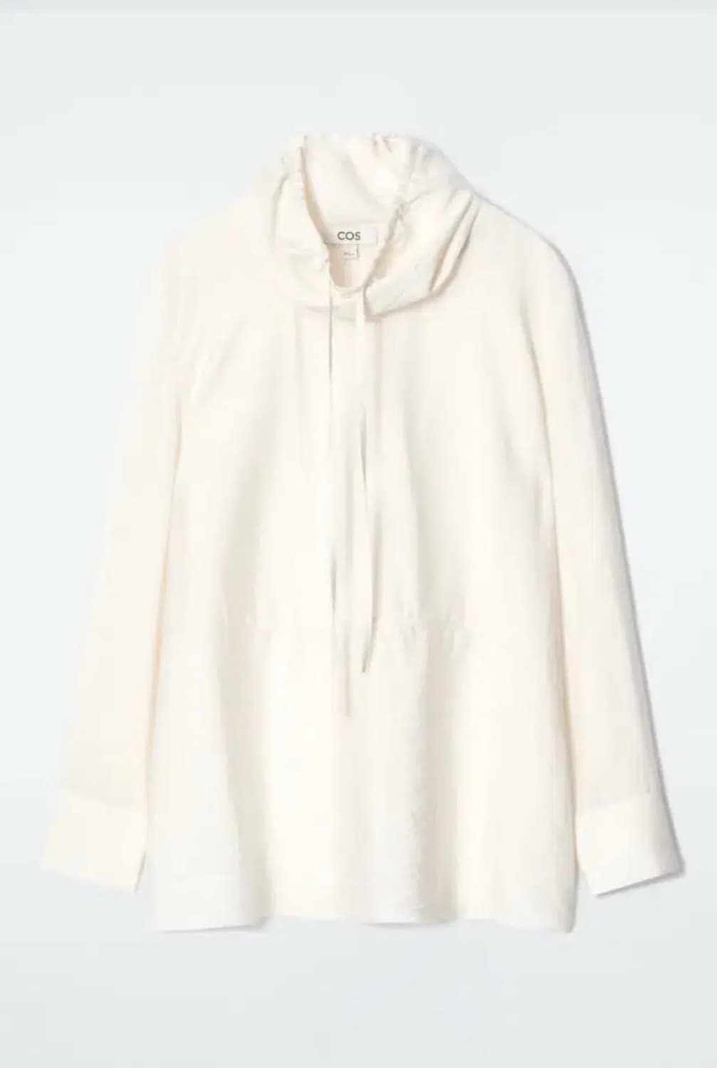 (급처) COS 드로우스트링 퍼넬넥 블라우스 아이보리 34 싸이즈 상품이미지5