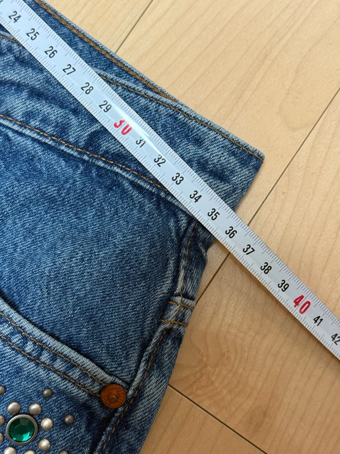 리던 스터드 데님 팬츠 상품이미지4