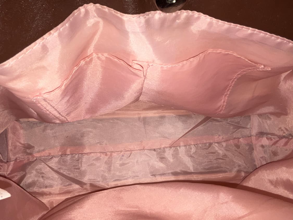 라떼갸루 빈티지 브라운 퍼 리본 숄더백 상품이미지2