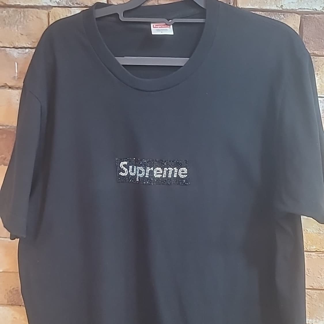 스프림 스와로브스키 박스로고 티셔츠 블랙 상품이미지4