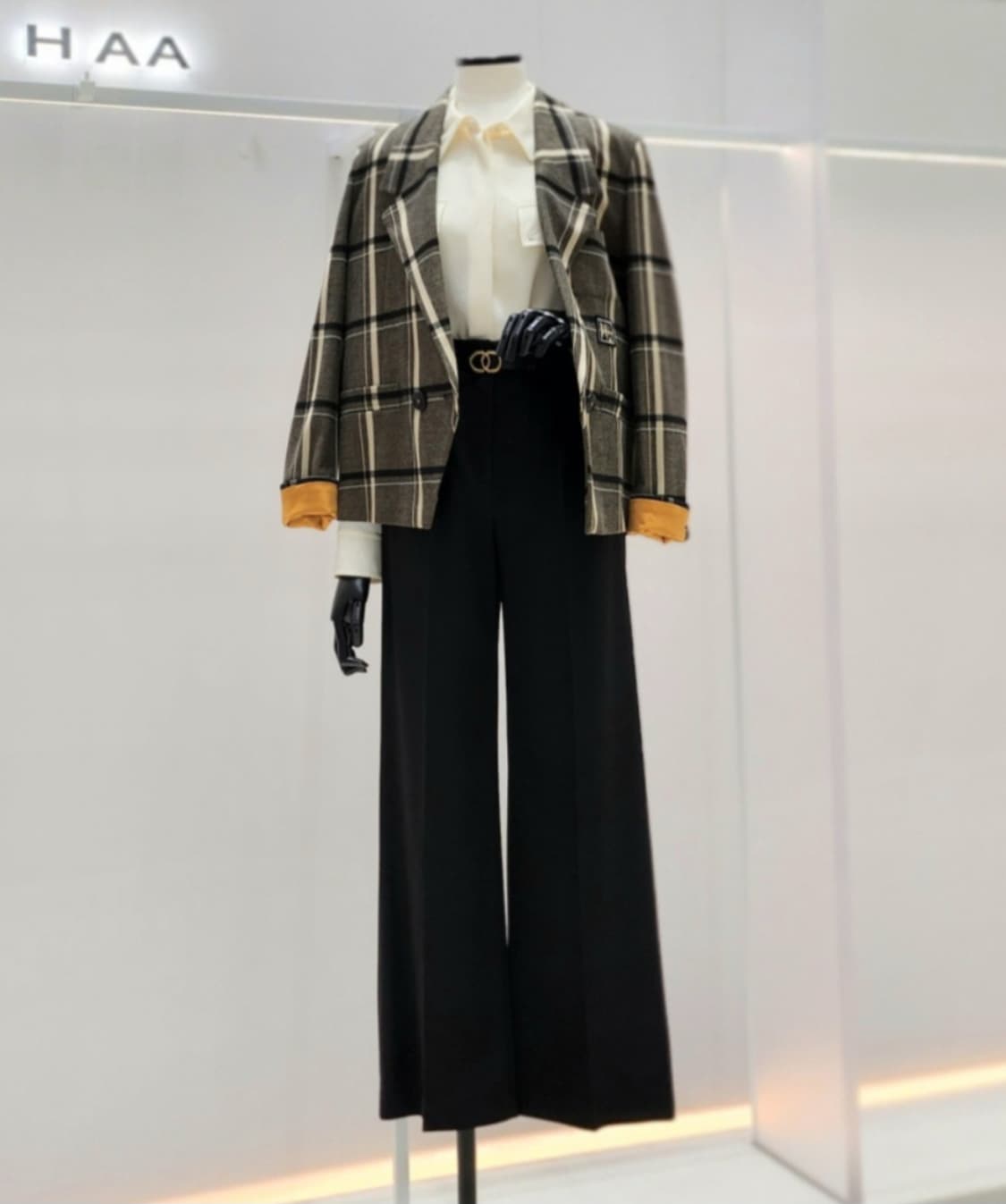 잇미샤  백버튼 체크자켓 55사이즈 상품이미지2