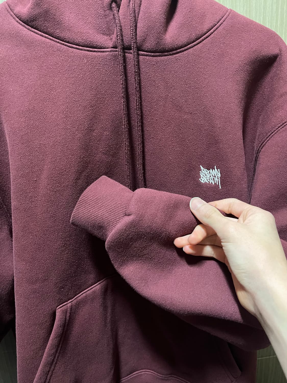 브라운브레스 버건디 후드티 S 기모 상품이미지7