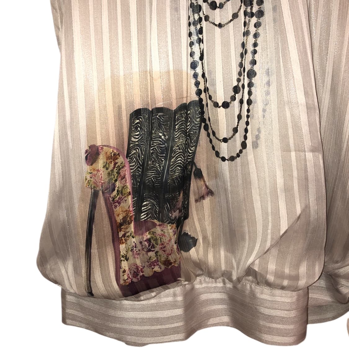 silver striped necklace sleeveless 상품이미지2