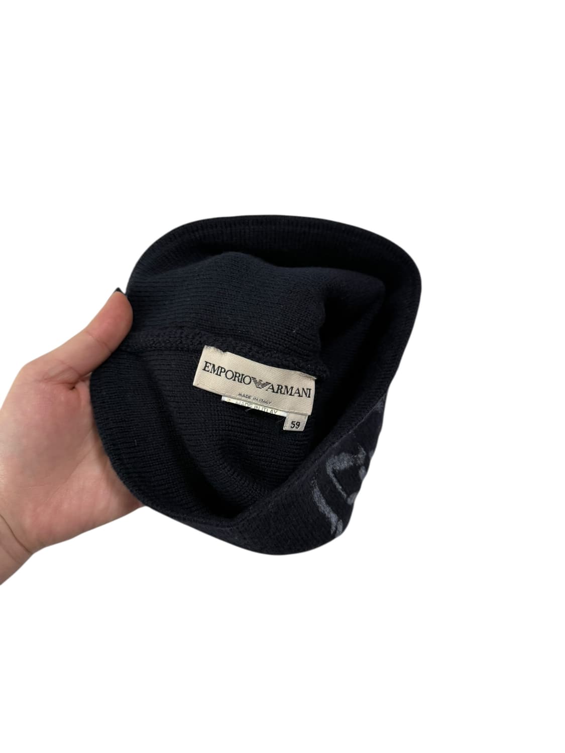 아르마니 네이비 로고 비니 상품이미지7