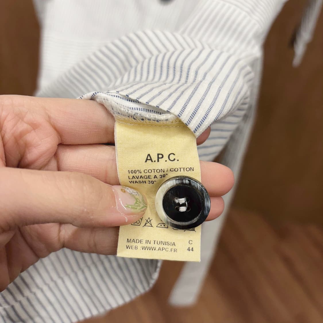 아페쎄 스트라이프 셔츠 원피스 라운드 카라 벨트 스트랩 디테일 화이트 상품이미지7