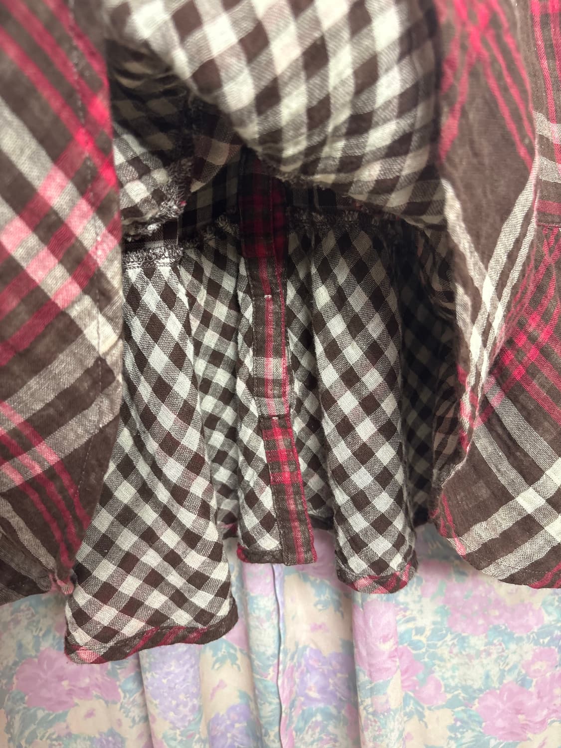 레드 브라운 체크 슬리브리스 상품이미지10