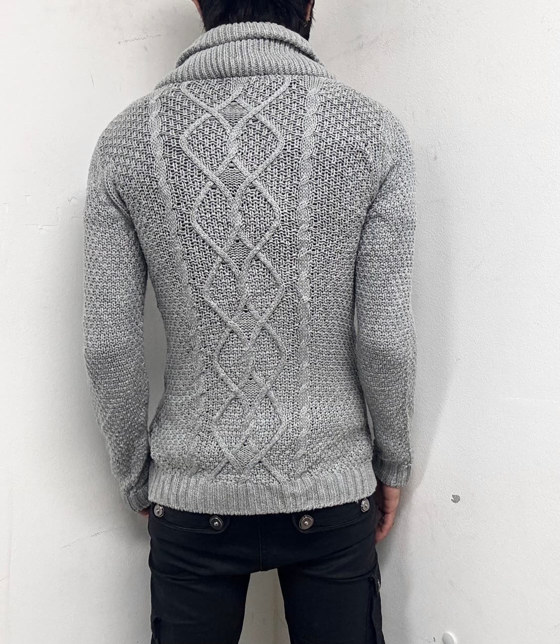 “FUGA” Grey Knit Cardigan 상품이미지4