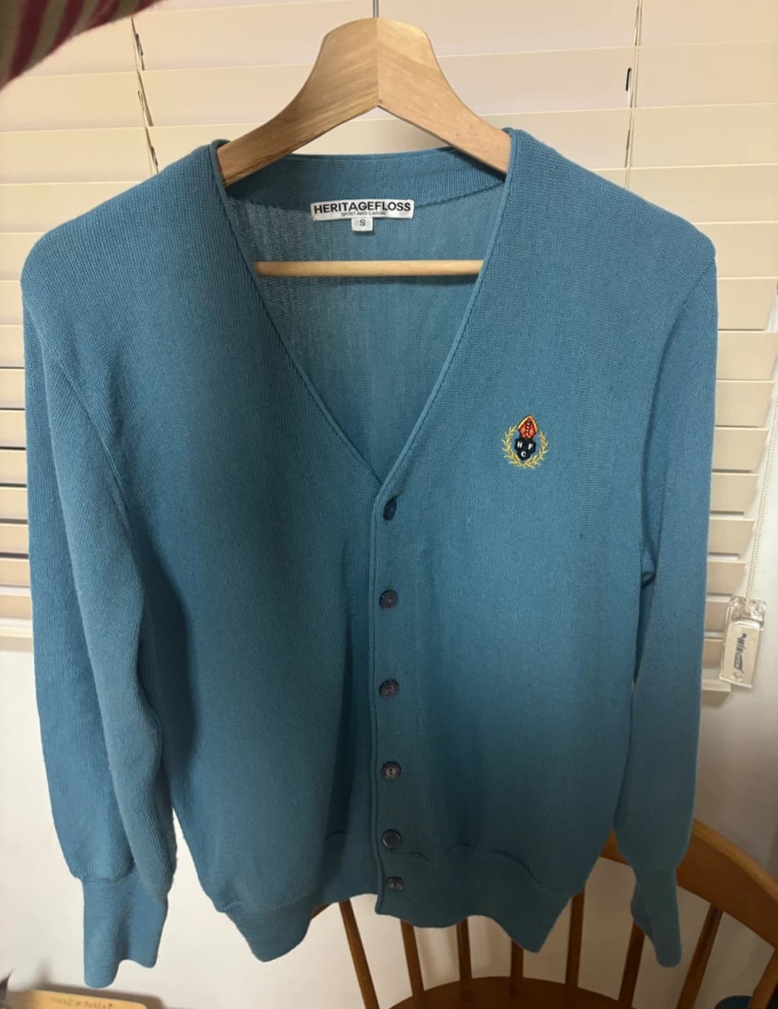 헤리티지플로스 크레스트 울 가디건 스카이블루 23SS 상품이미지2