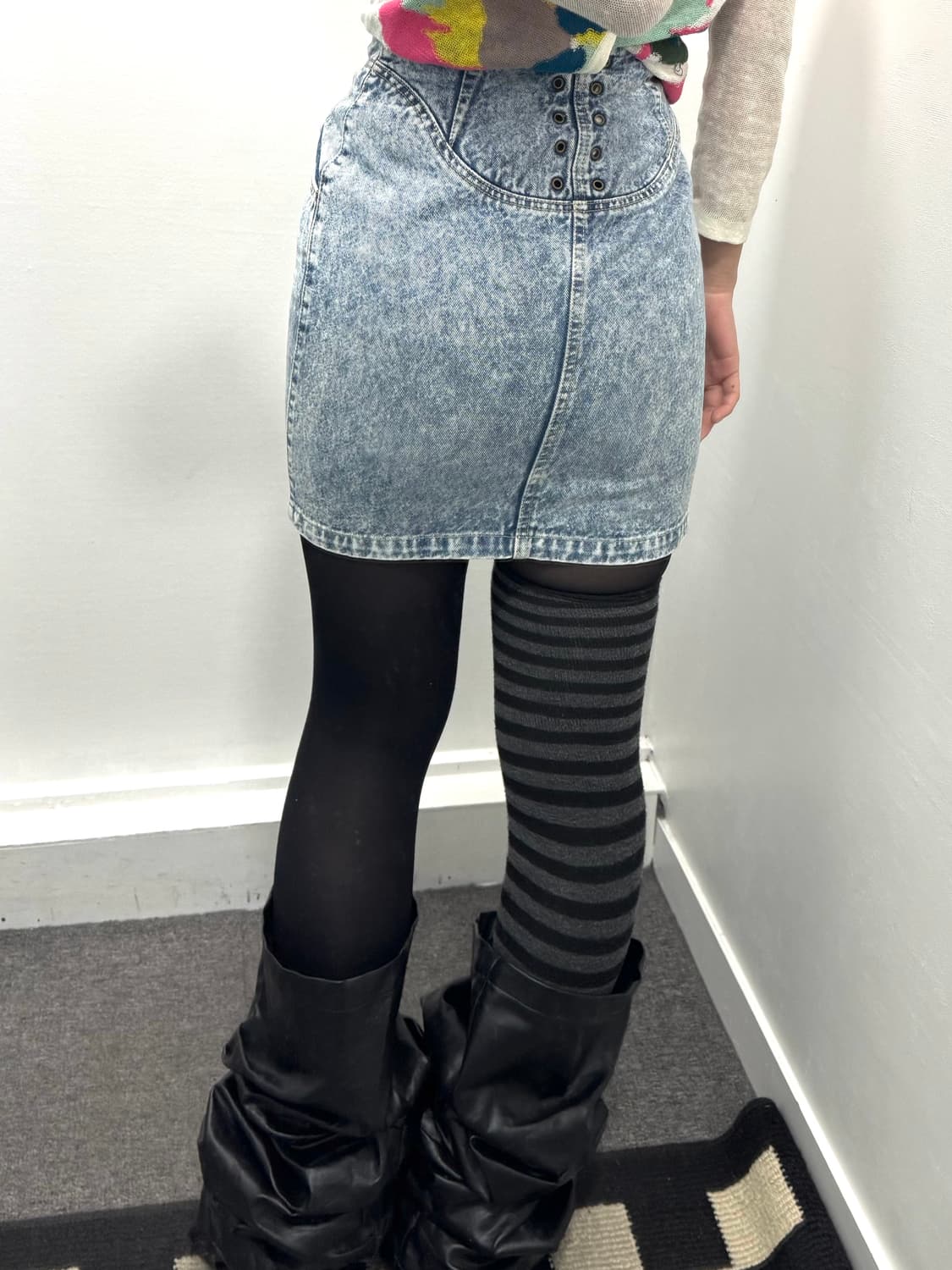 백 아일렛 데님스커트 상품이미지2