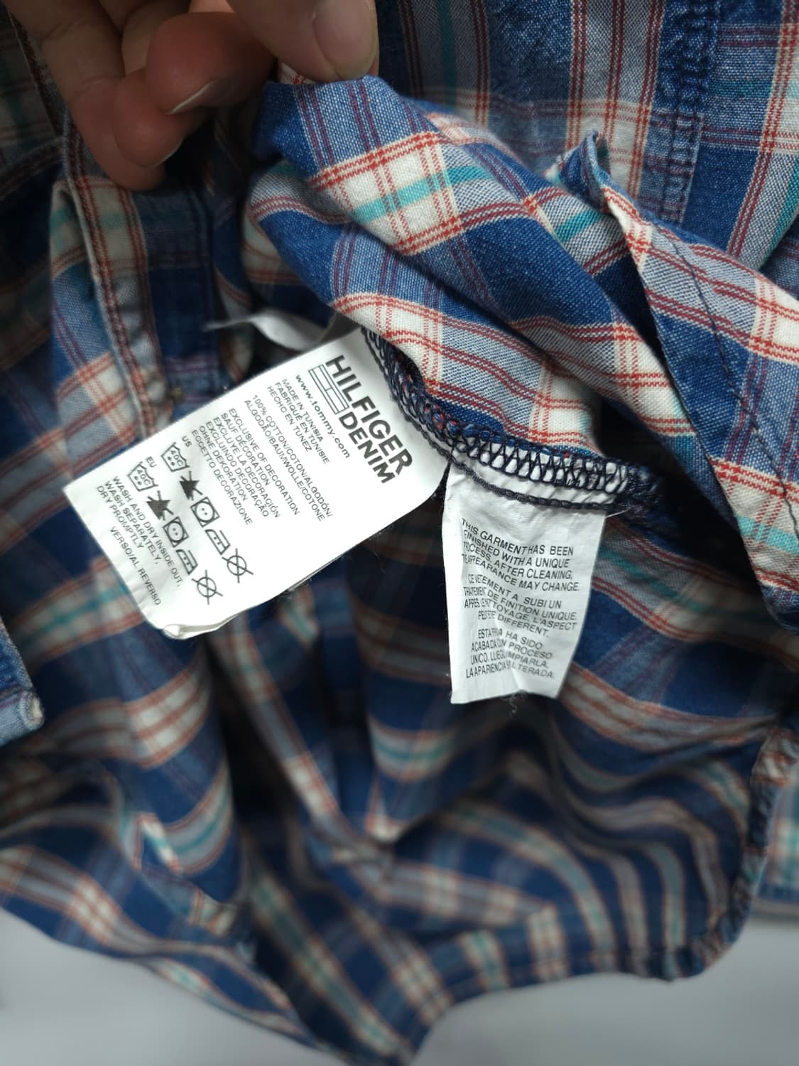 ​타미힐피거 데님 빈티지워싱 체크 남방 셔츠(95~100) 상품이미지9