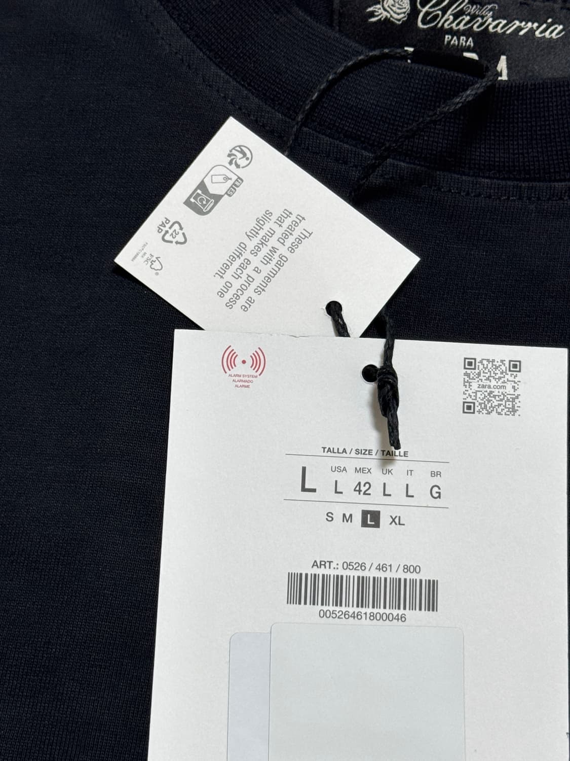 윌리차바리아 자라 반팔 블랙 상품이미지2