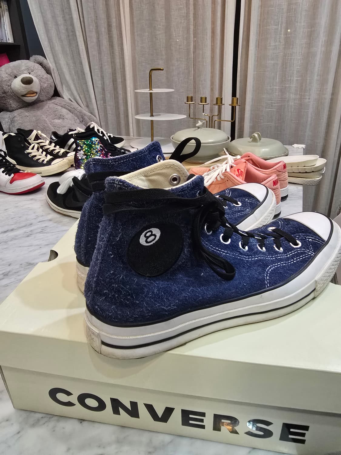 컨버스 x 스투시 콜라보 8핀볼 척70 하이 275  상품이미지2