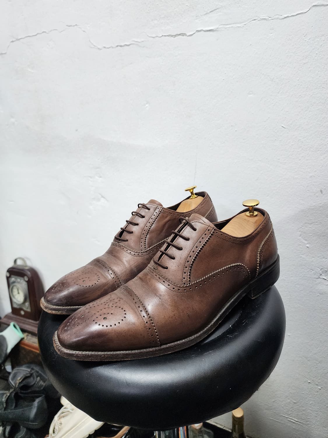 미소페 브라운 윙팁 남성 구두 상품이미지1