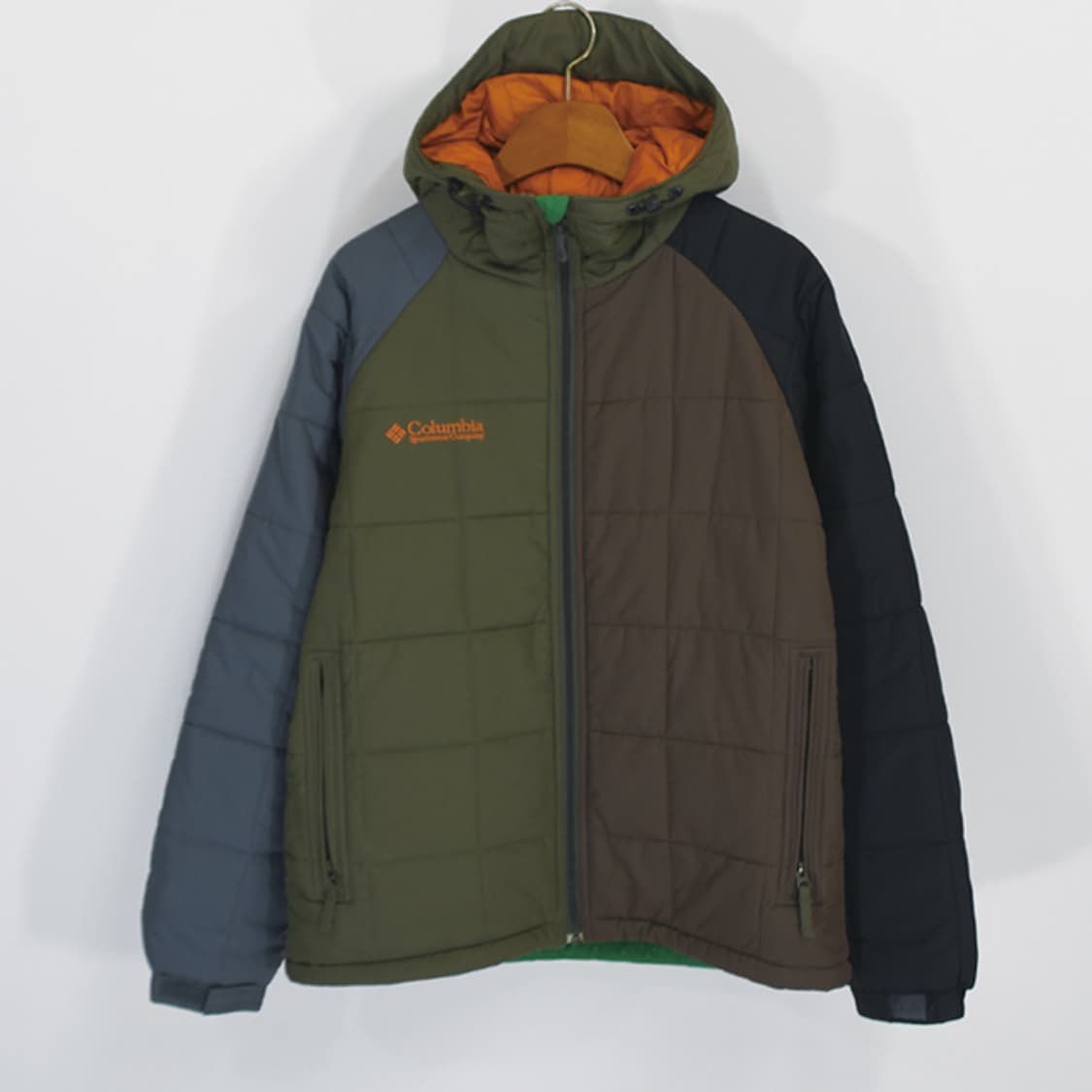 Columbia 컬러블록후드패딩점퍼 상품이미지1