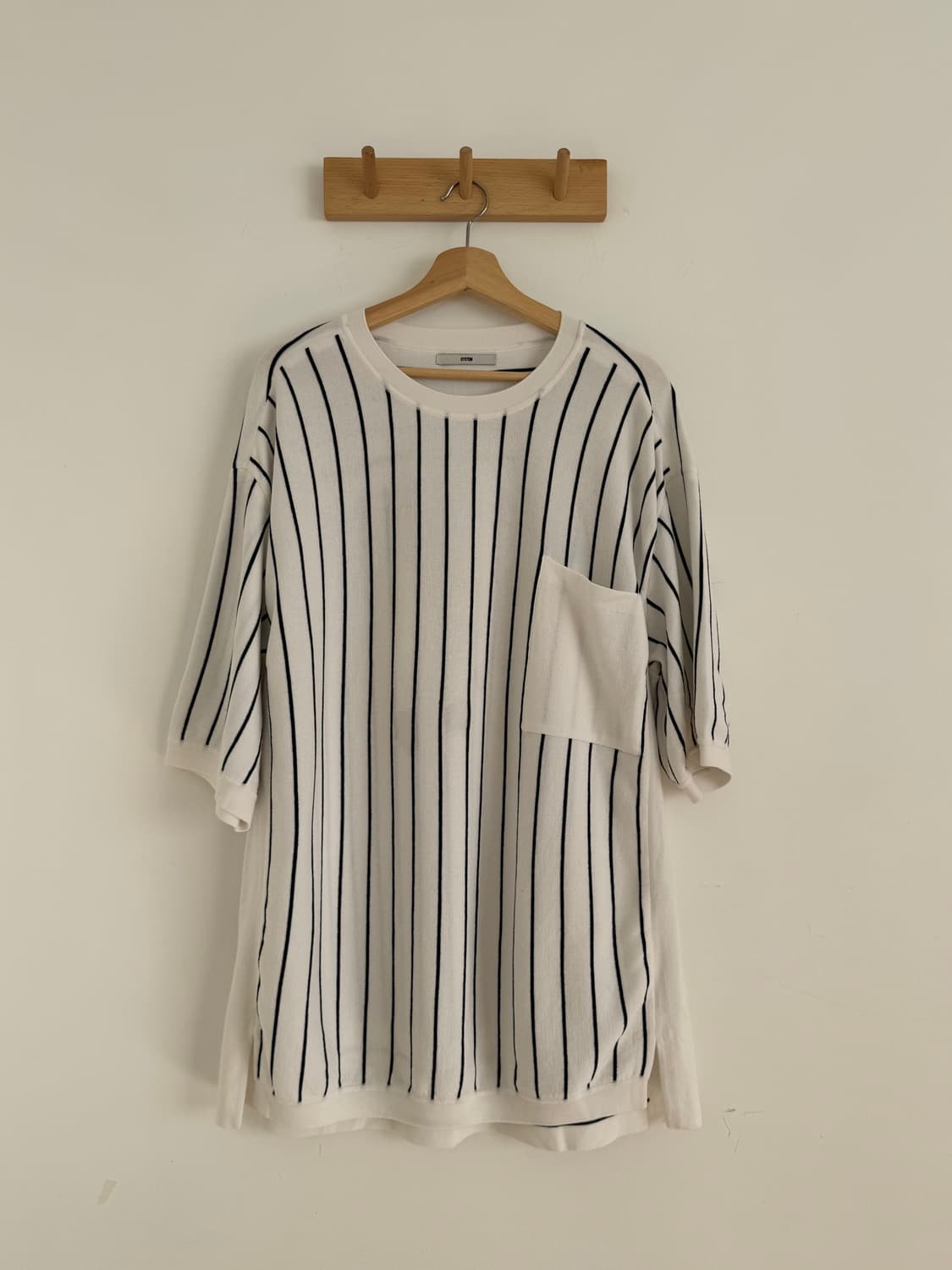 시스템 스트라이프 반팔 니트 상품이미지2