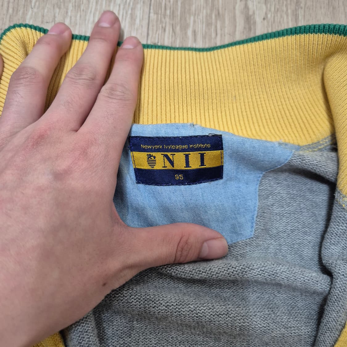 Nii 남성 로고 모직 니트집업 상품이미지5