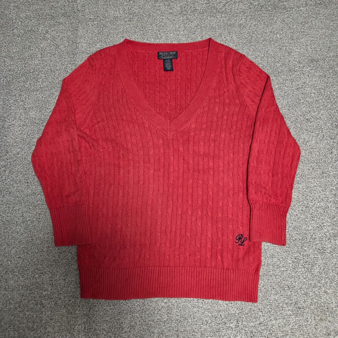 Polo Jeans 폴로 진스 v넥 니트 M 레드 상품이미지1