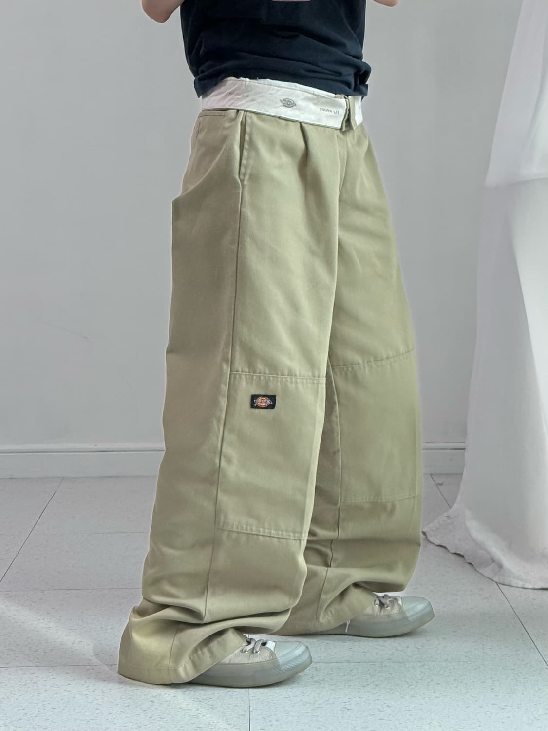 디키즈 베이지 루즈핏 더블니 팬츠 상품이미지2