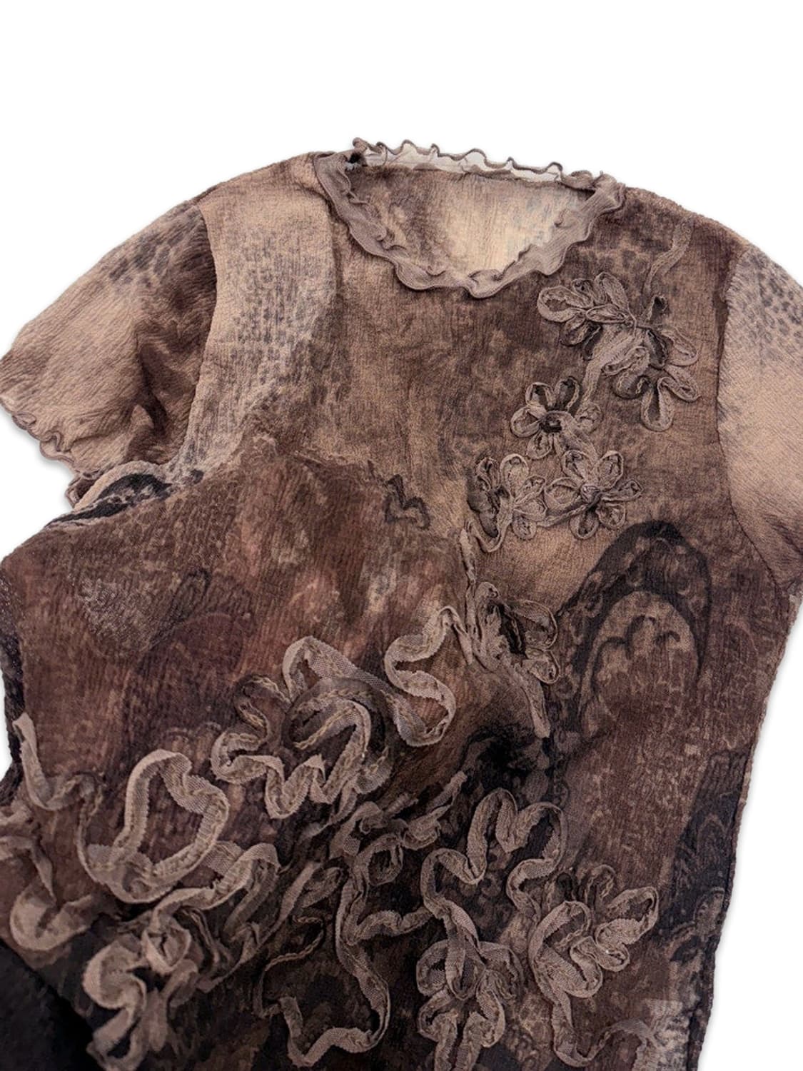 빈티지 오리엔탈 시스루 레이어드티 상품이미지3