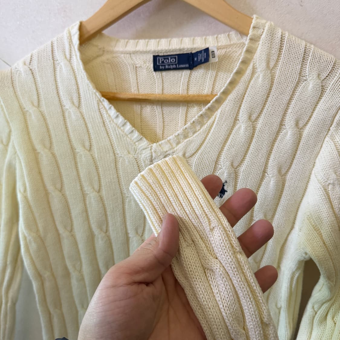 폴로 랄프로렌 브이넥 코튼 스웨터니트 M(55정도) 상품이미지6