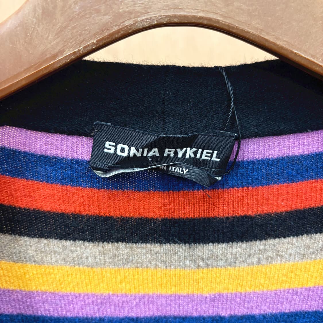 소니아 리키엘 브이넥 긴팔 가디건 스트라이프 리브 포켓 디테일 멀티 컬러 상품이미지6
