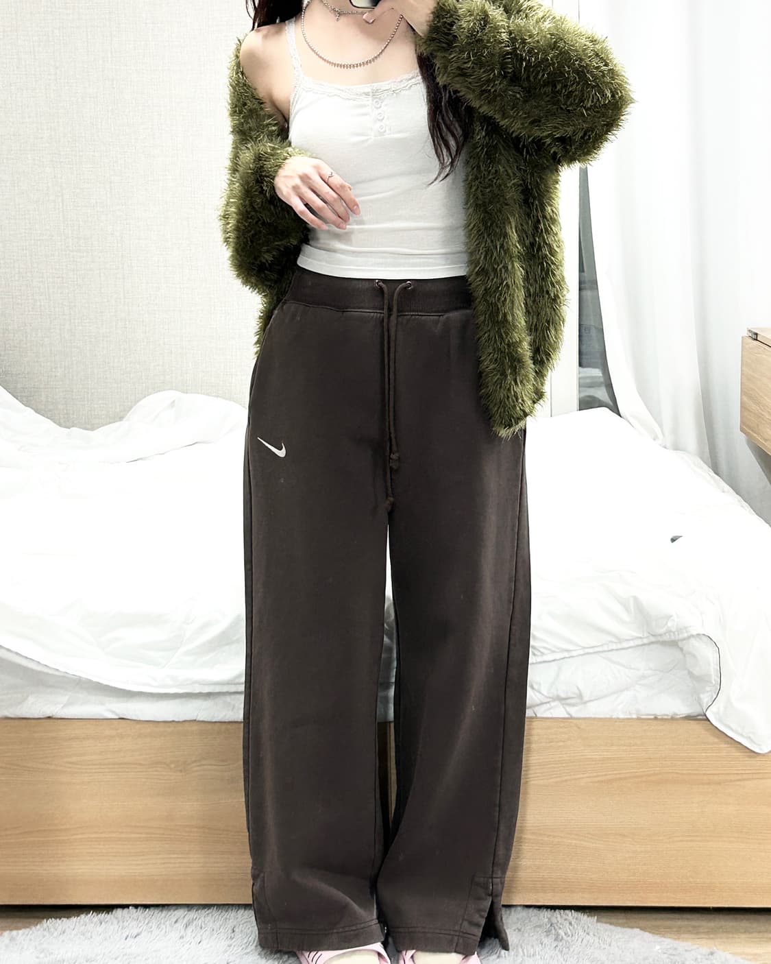 나이키 스우시 초코 브라운 팬츠 상품이미지3