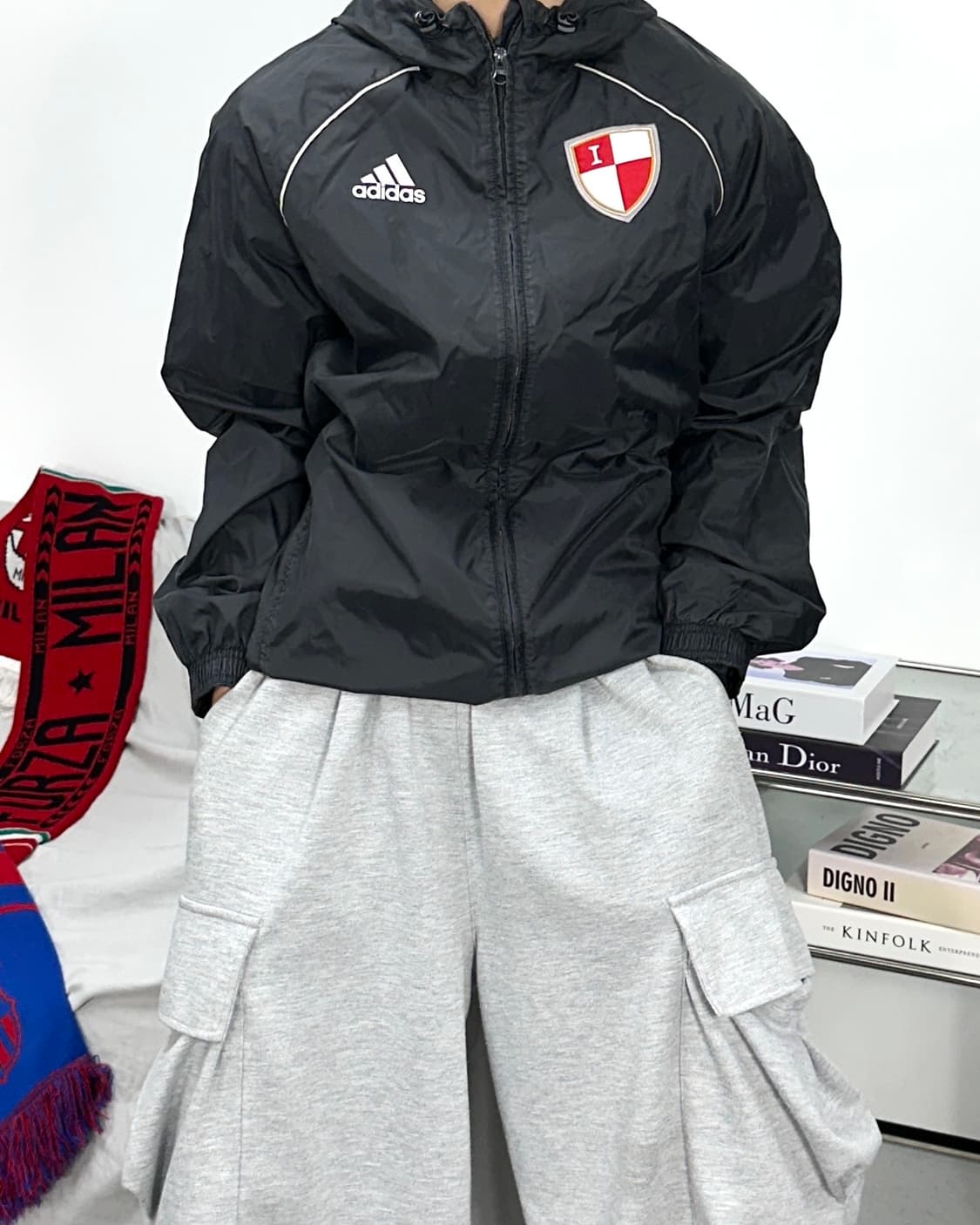 아디다스 부산 아이파크 블랙 바람막이 M 상품이미지1