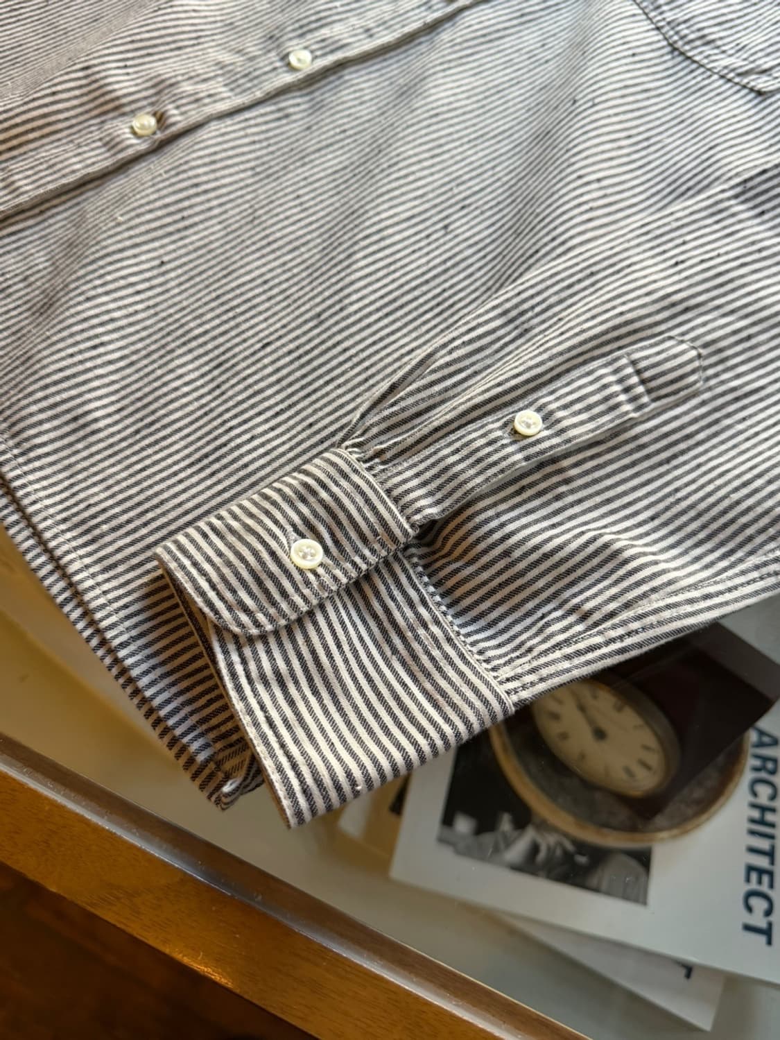 오피신 제네랄 버튼다운 셔츠 슬림100 상품이미지9