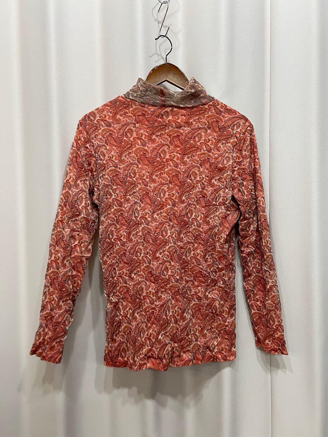 빈티지 여성 페이즐리 반폴라 롱슬리브  상품이미지4