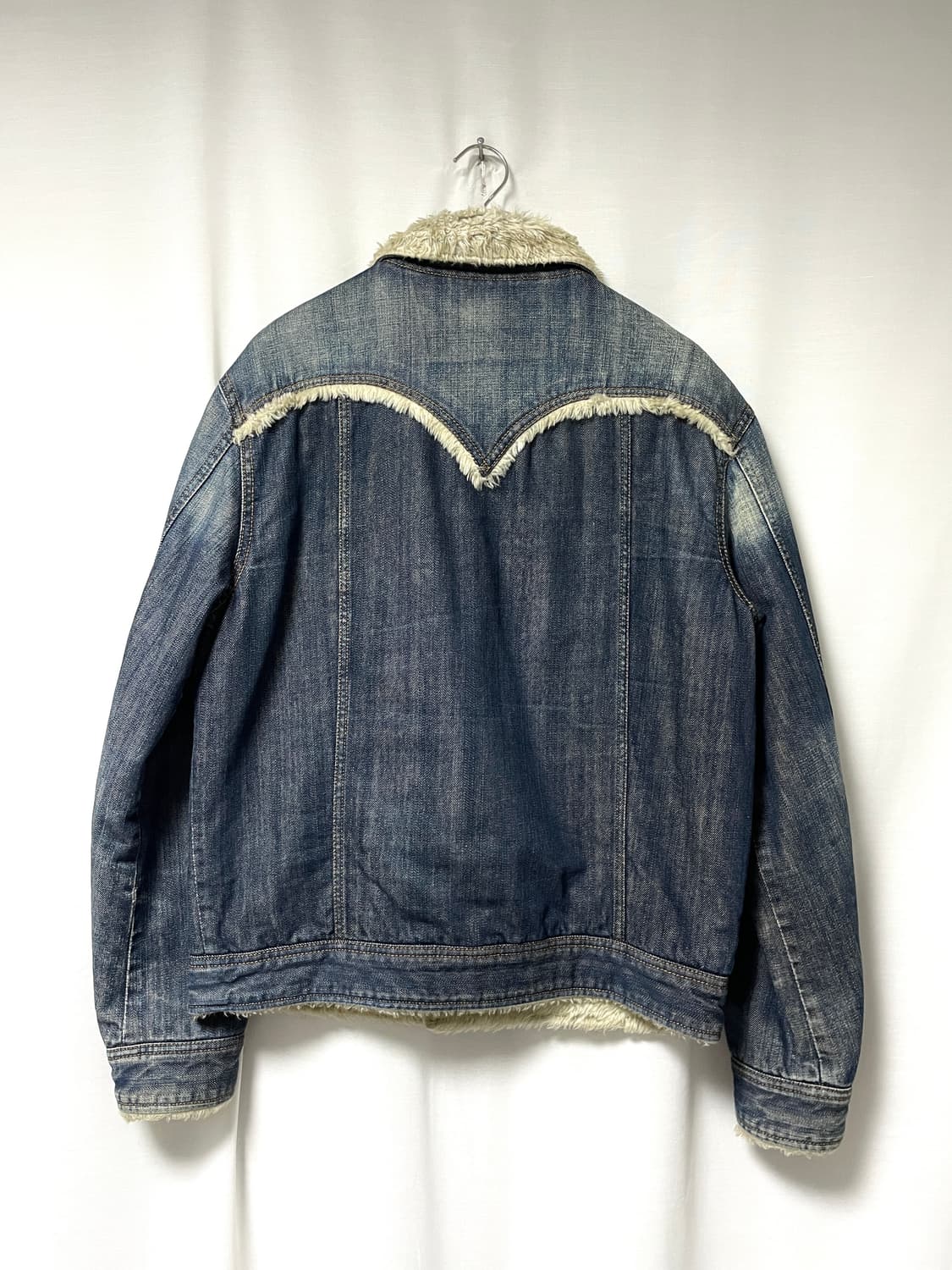 리바이스 양털 셰르파 워시드 데님 트러커 청자켓 M 상품이미지2