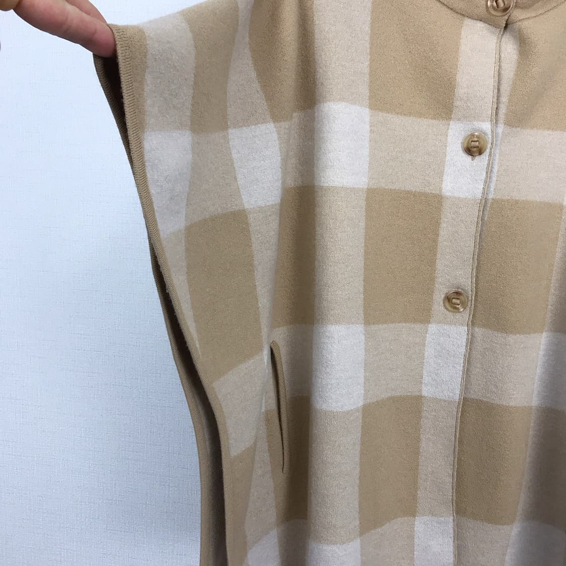 닥스 DAKS 후드 케이프 울 여성 가디건 상품이미지4