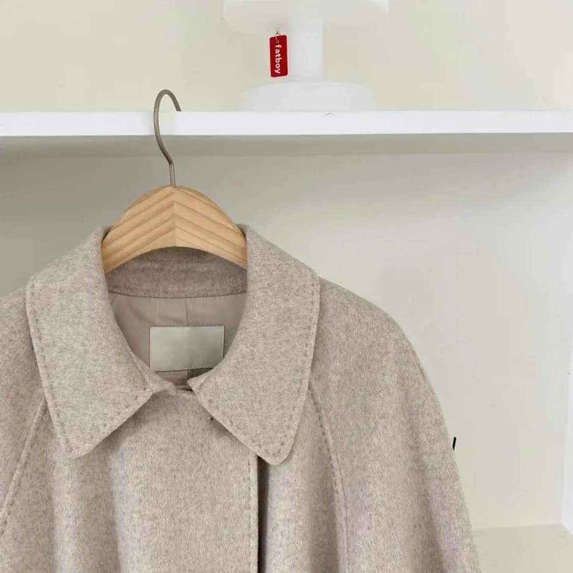 오트밀 울90핸드메이드코트 상품이미지2