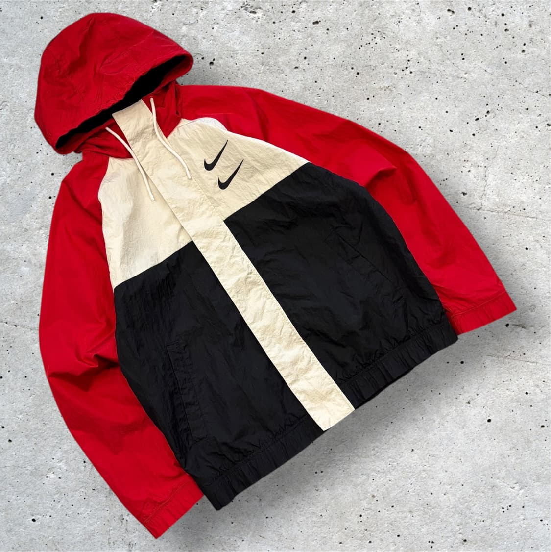 [L] 나이키 더블 스우시 우븐 바람막이 자켓 레드 블랙 C51 상품이미지2
