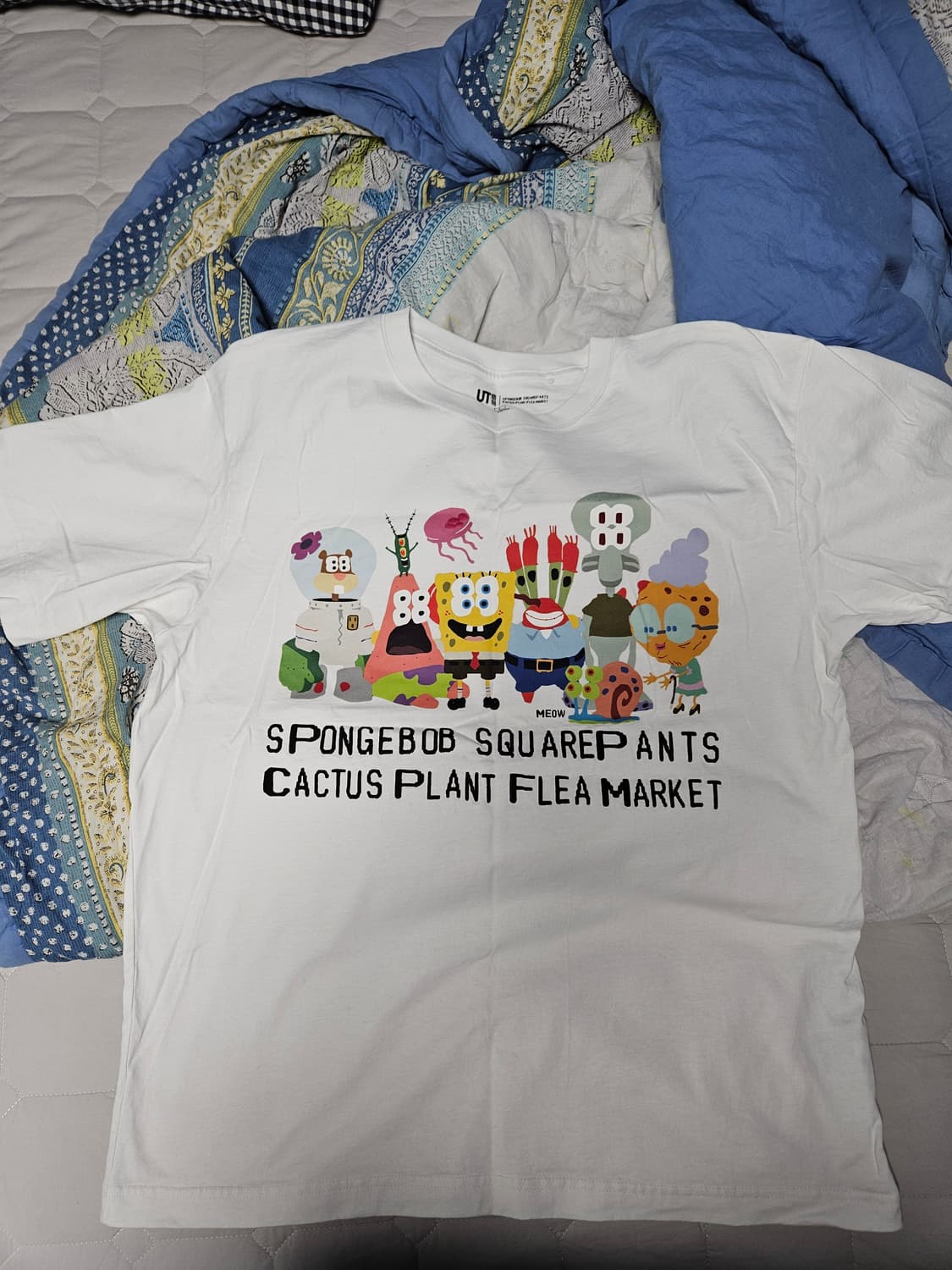 유니클로 CPFM 스폰지밥 반팔티셔츠 2종 일괄 상품이미지1