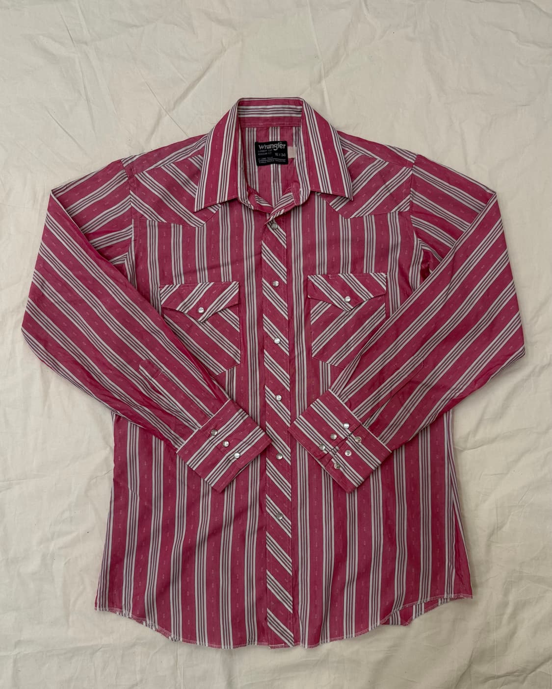 Wrangler Cowboy Cut 핑크 스트라이프 웨스턴 셔츠 상품이미지4
