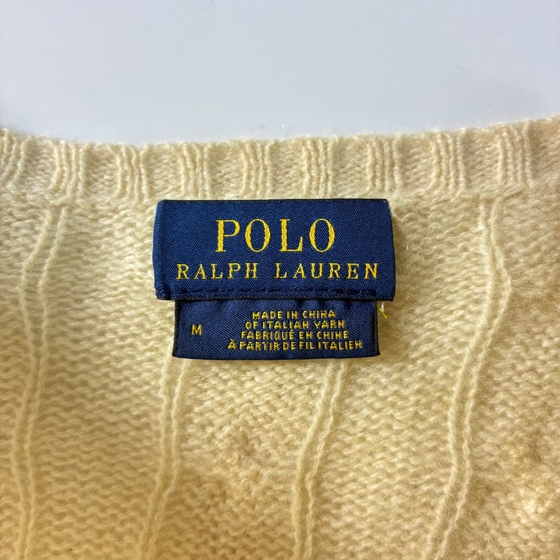 Polo  폴로 랄프로렌 메리노울 캐시미어 아이보리 꽈배기 니트  상품이미지4